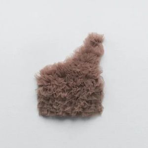 Zara Asymmetrical Ruffled Tulle Tank